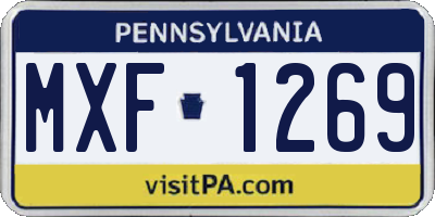 PA license plate MXF1269