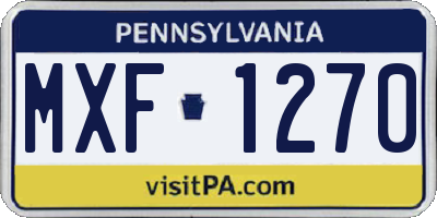 PA license plate MXF1270