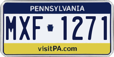 PA license plate MXF1271
