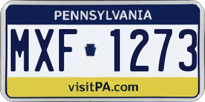 PA license plate MXF1273