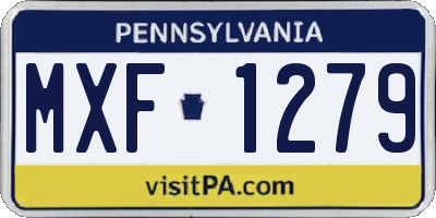 PA license plate MXF1279