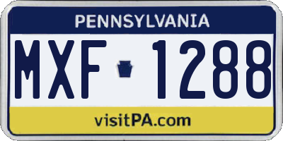 PA license plate MXF1288