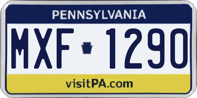 PA license plate MXF1290