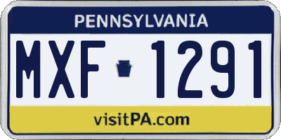 PA license plate MXF1291