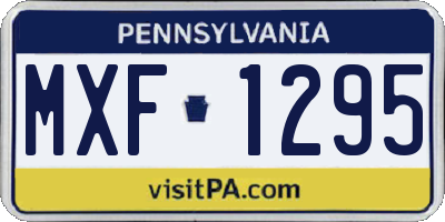 PA license plate MXF1295