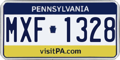 PA license plate MXF1328