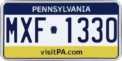 PA license plate MXF1330