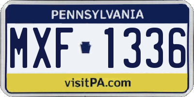 PA license plate MXF1336