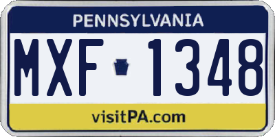 PA license plate MXF1348