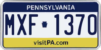 PA license plate MXF1370
