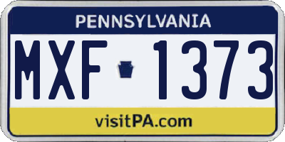 PA license plate MXF1373