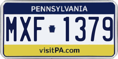 PA license plate MXF1379