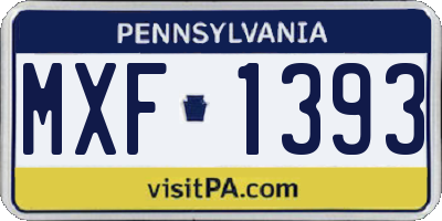 PA license plate MXF1393