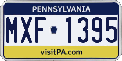 PA license plate MXF1395