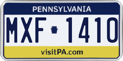 PA license plate MXF1410