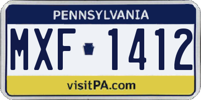 PA license plate MXF1412