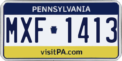 PA license plate MXF1413