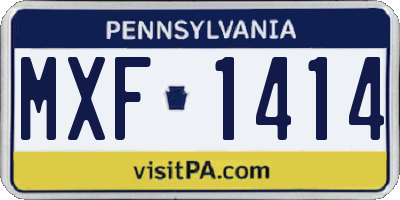 PA license plate MXF1414