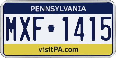 PA license plate MXF1415