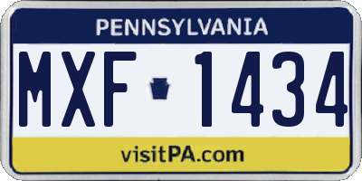 PA license plate MXF1434