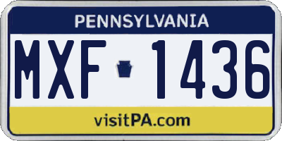 PA license plate MXF1436
