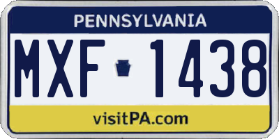 PA license plate MXF1438