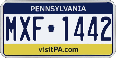 PA license plate MXF1442