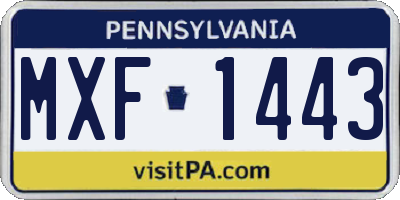 PA license plate MXF1443