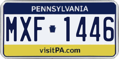 PA license plate MXF1446
