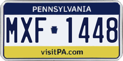 PA license plate MXF1448