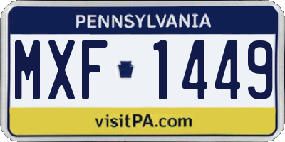 PA license plate MXF1449