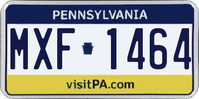 PA license plate MXF1464