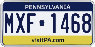 PA license plate MXF1468
