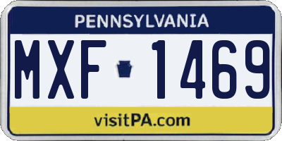 PA license plate MXF1469