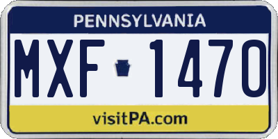 PA license plate MXF1470