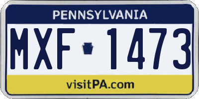 PA license plate MXF1473