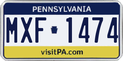 PA license plate MXF1474