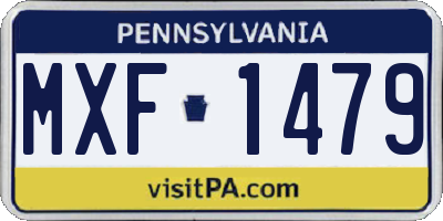 PA license plate MXF1479
