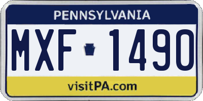 PA license plate MXF1490