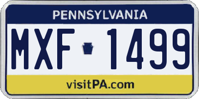 PA license plate MXF1499