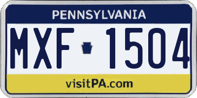 PA license plate MXF1504