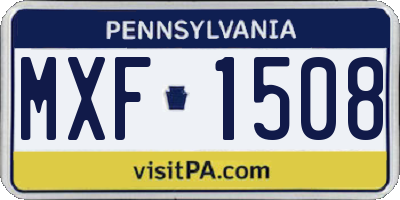 PA license plate MXF1508