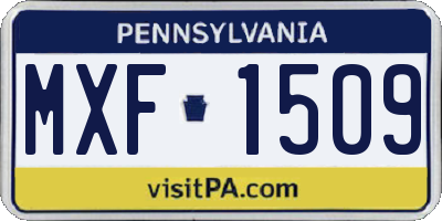 PA license plate MXF1509