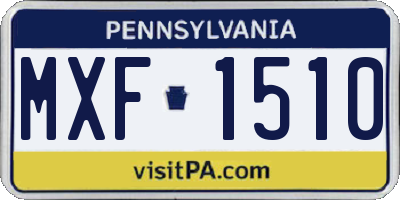 PA license plate MXF1510