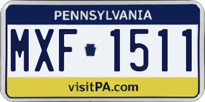 PA license plate MXF1511