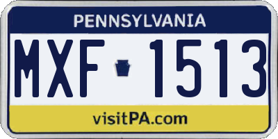 PA license plate MXF1513