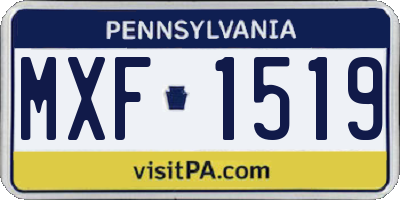 PA license plate MXF1519