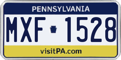 PA license plate MXF1528