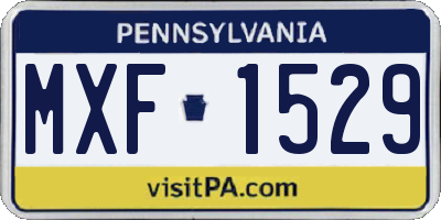 PA license plate MXF1529