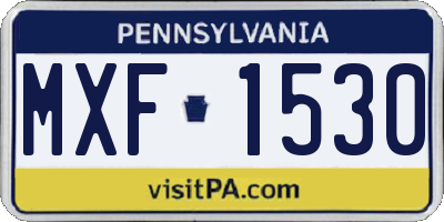 PA license plate MXF1530